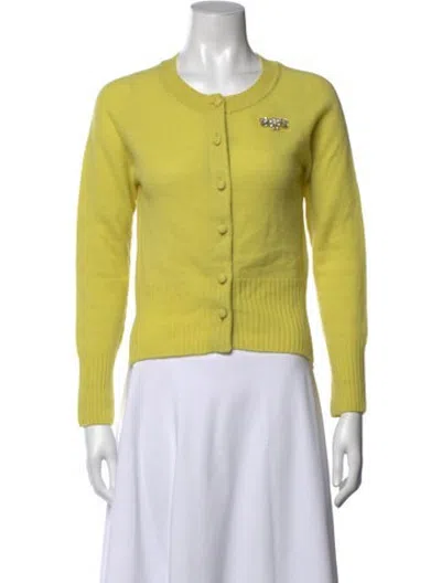 Pre-owned Simone Rocha Cashmere Crew Neck Sweater In Green/yellow