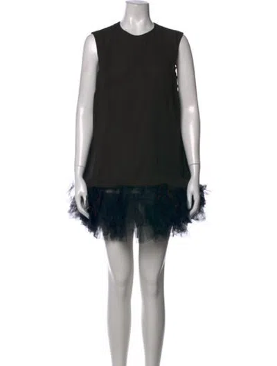 Pre-owned Simone Rocha Crew Neck Mini Dress In Black