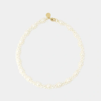Simone Rocha Crystal Daisy Necklace -  - Polyester - Pearl In White