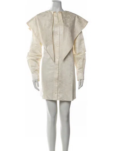 Pre-owned Simone Rocha Floral Print Mini Dress In Neutrals