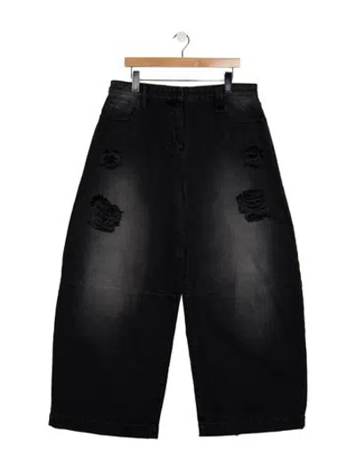 Pre-owned Simone Rocha High-rise Wide Leg Jeans In Black