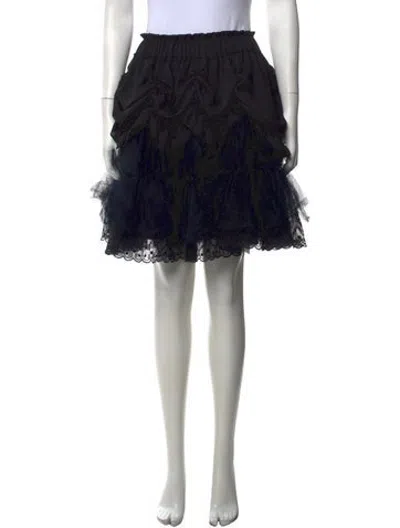 Pre-owned Simone Rocha Lace Pattern Mini Skirt W/ Tags In Black
