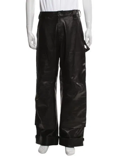 Pre-owned Simone Rocha Lamb Leather Pants In Black