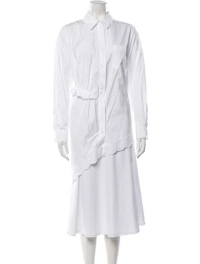 Pre-owned Simone Rocha Long Sleeve Button-up Top In White