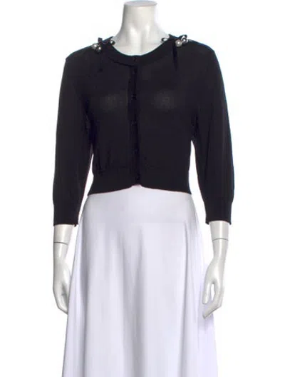 Pre-owned Simone Rocha Merino Wool Crew Neck Sweater In Black