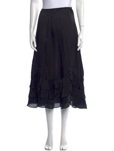 Pre-owned Simone Rocha Silk Midi Length Skirt W/ Tags In Black