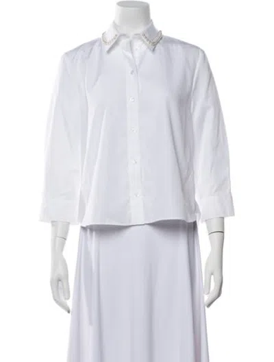 Pre-owned Simone Rocha Three-quarter Sleeve Blouse In White