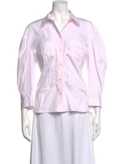 Pre-owned Simone Rocha Three-quarter Sleeve Button-up Top W/ Tags In White