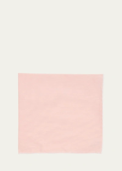 Simonnot Godard Men's Mineral Cotton Pocket Square In Pink