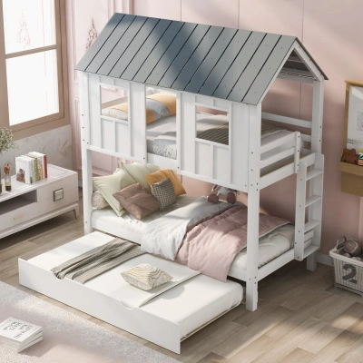 Simplie Fun House Bunk Bed In White