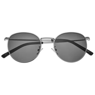 Simplify Unisex Silver Tone Round Sunglasses Ssu128-c3 In Grey
