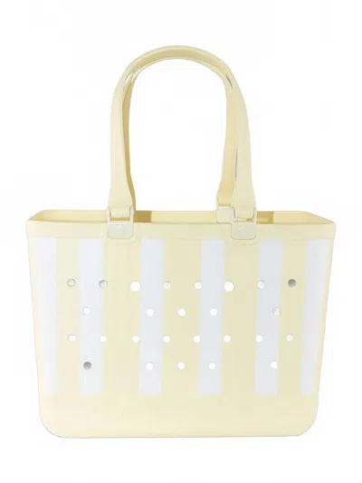 Simply Southern Women's Striped Tote Bag In Lemon In White