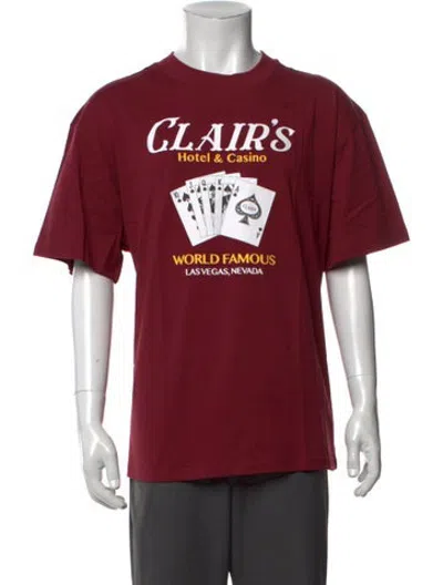 Pre-owned Sinclair Graphic Print Crew Neck T-shirt W/ Tags In Burgundy