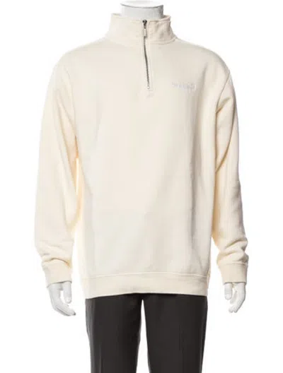 Pre-owned Sinclair Mock Neck Long Sleeve Sweatshirt In Neutrals