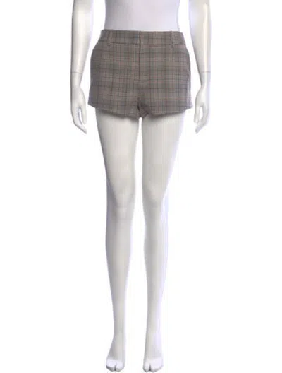 Pre-owned Sir Plaid Print Mini Shorts W/ Tags In Neutrals