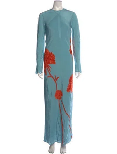 Pre-owned Sir Silk Long Dress W/ Tags In Blue