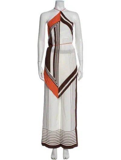 Pre-owned Sir Silk Striped Pant Set In Neutrals/white