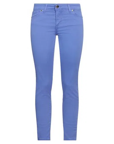 Siste's Woman Pants Light Blue Size 6 Cotton, Elastane