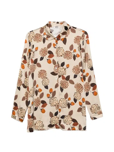 Siyu Floral-print Long-sleeve Shirt In Neutral