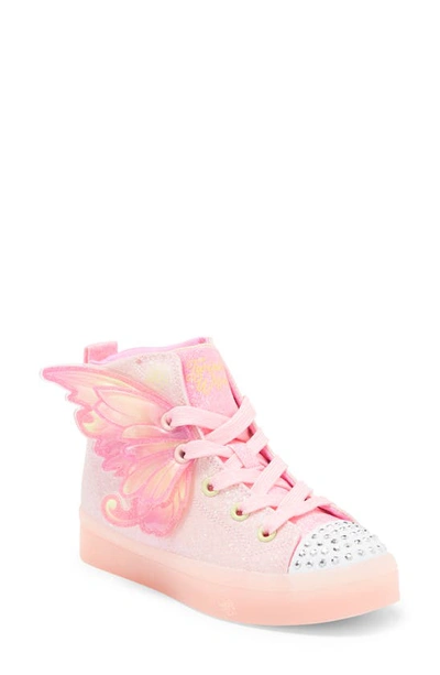 Skechers Kids' Twi-lites 2.0 Light Up High Top Sneaker In Light Pink/ Multi