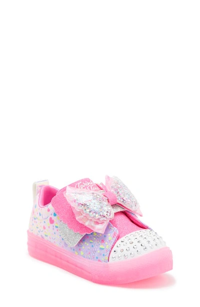 Skechers Kids' Twinkle Toes Shuffle Brights Light-up Sneaker In Pink/ Multi