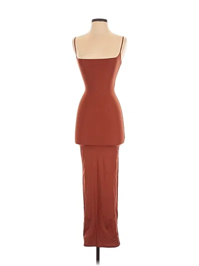 Pre-owned Skims Cocktail Dress In Brown