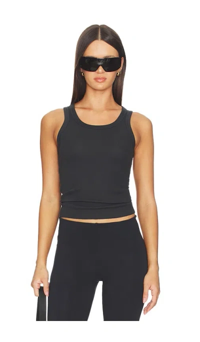 Skims Cotton Rib High Scoop Tank In Soot