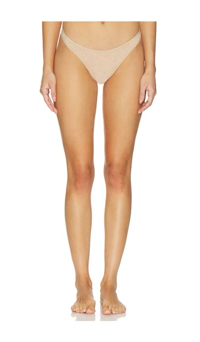 Skims Everyday Cotton Thong In Clay Heather