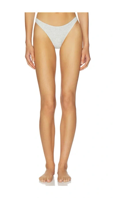 Skims Everyday Cotton Thong In Light Heather Grey