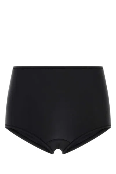Skims Onyx Stretch Cotton Mini Boyshort In Black