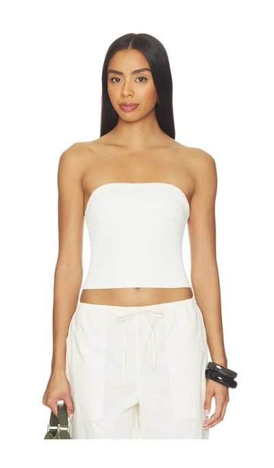 Skims Refined Knit Tube Top In Egret