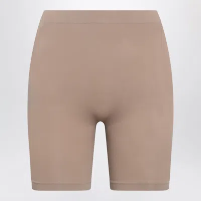 Skims Sculpt Seamless Mid-thigh Shaping Shorts In Brown