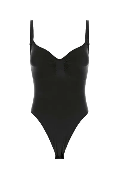 Skims Sculpting Stretch Nylon Mini Bodysuit In Black
