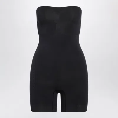 Skims Seamless Sculpt Strapless Mini Shaping Bodysuit In Black