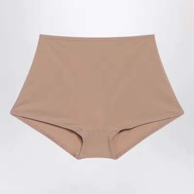 Skims Sienna Brown Boy Shorts In Stretch Fabric With Double-layer Comfort
