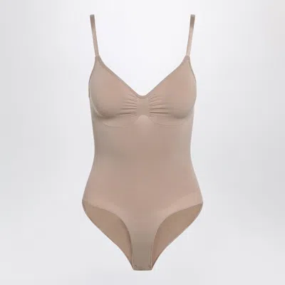 Skims Sienna Brown Seamless Sculpt Shaping Bodysuit