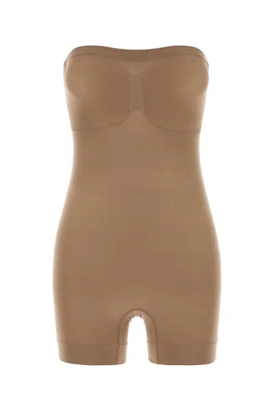 Skims Strapless Shortie Bodysuit In Brown