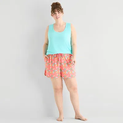Sleep Chic Womens Scoop Neck Sleeveless Plus Pajama Top In Blue