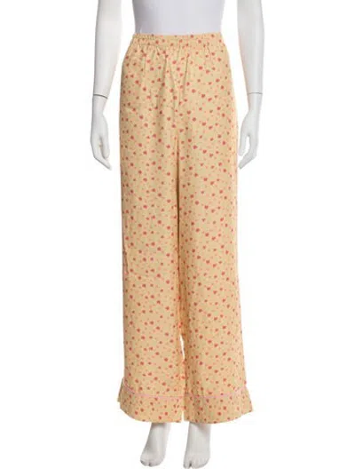 Pre-owned Sleeper Floral Print Pajamas W/ Tags In Yellow