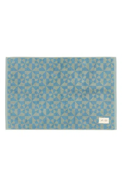 Slowtide Bex Cotton Bath Mat In Dusty Blue