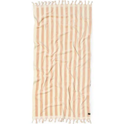 Slowtide Cabana Premium Woven Beach Towel In Clay