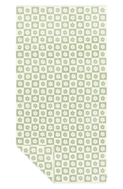 Slowtide Gigi Floral Cotton Bath Towel In Green