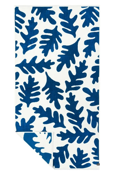 Slowtide Hele Cotton Beach Towel In Deep Pacific