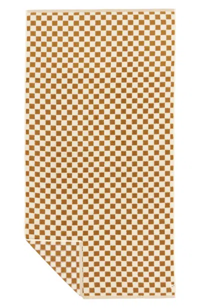 Slowtide Mate Checkered Bath Towel In Brush