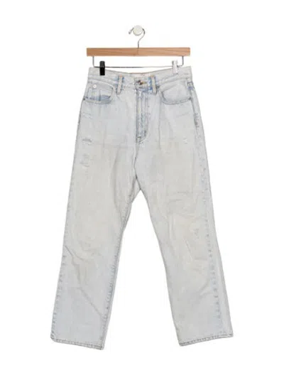Pre-owned Slvrlake High-rise Straight Leg Jeans In Blue