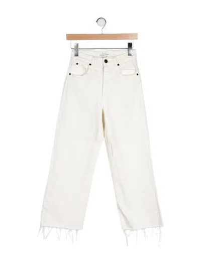 Pre-owned Slvrlake Mid-rise Wide Leg Jeans In White