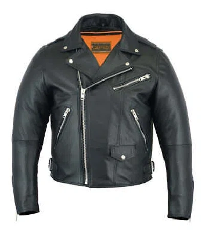 Pre-owned Smart Ds737 Men's Modern Full Cut Beltless Biker Jacket In Please Check Description