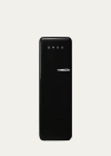 Smeg Fab28 Retro-style Refrigerator With Internal Freezer, Left Hinge In Black