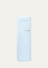 Smeg Fab28 Retro-style Refrigerator With Internal Freezer, Left Hinge In Pastel Blue