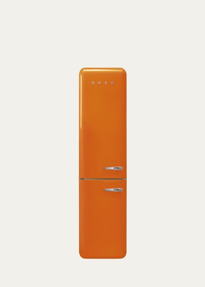 Smeg Fab32 Retro-style Refrigerator With Bottom Freezer, Left Hinge In Orange